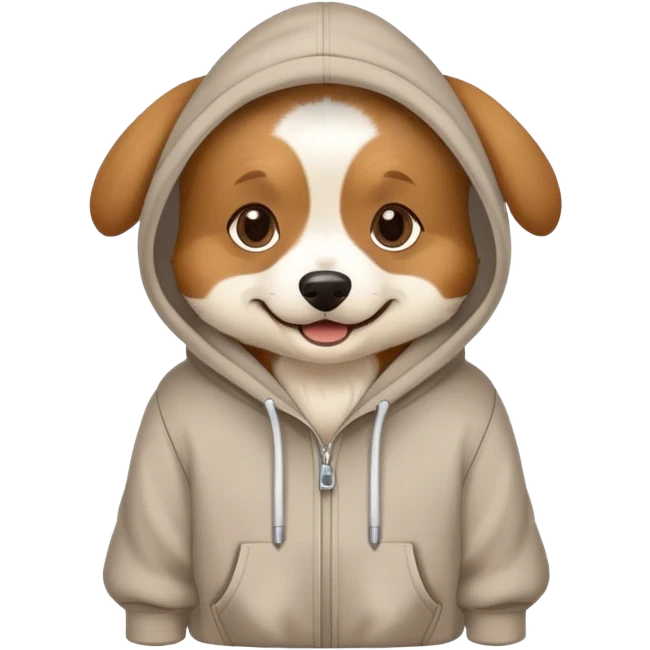 Dog wearing a hoodie emoji