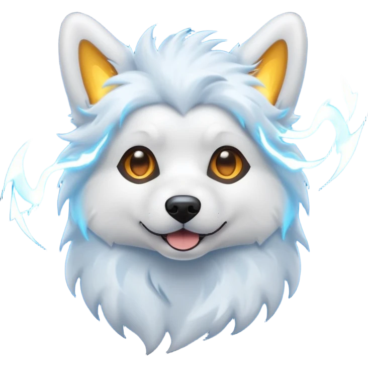 dog with electric waves emoji