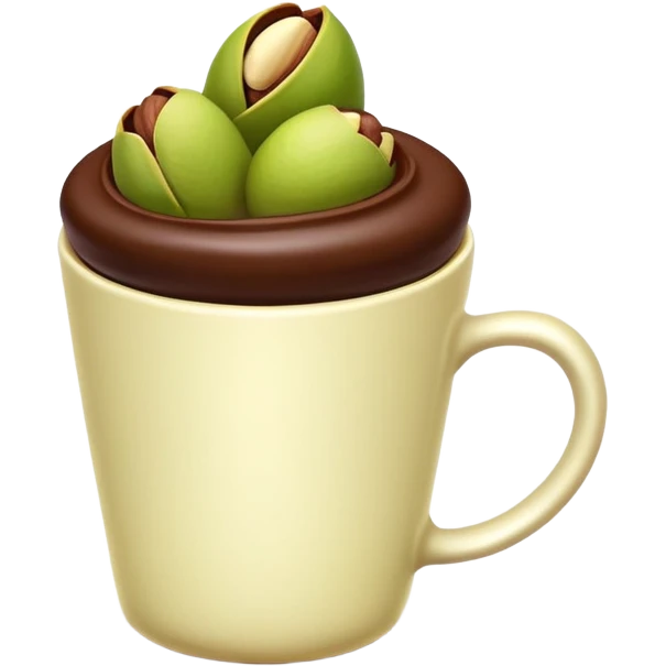 chocolate cup topped with pistachio inspired by Dubai emoji