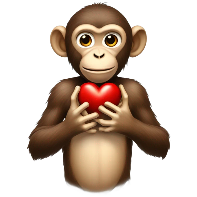 Monkey with a heart emoji