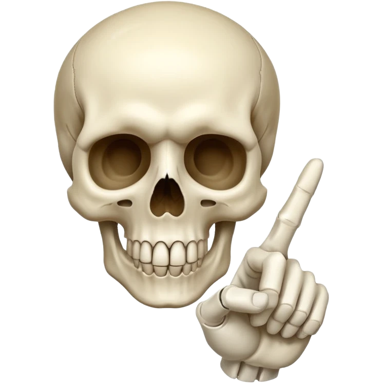 Skull emoji pointing with hand to the right emoji