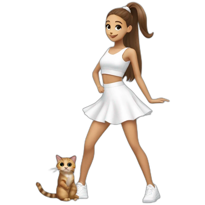 Ariana grande qui danse avec un chat dans les bras emoji