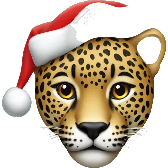 Jaguar with Christmas hat emoji