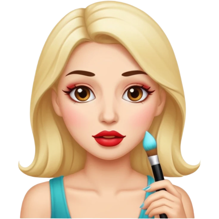 wife with beautiful makeup drools emoji