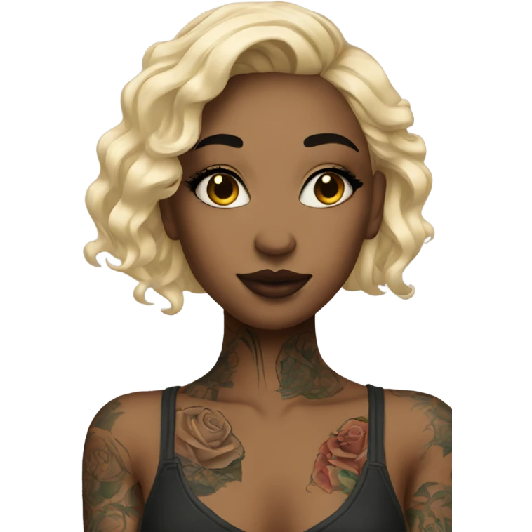 girl with tattoos and makeup  emoji