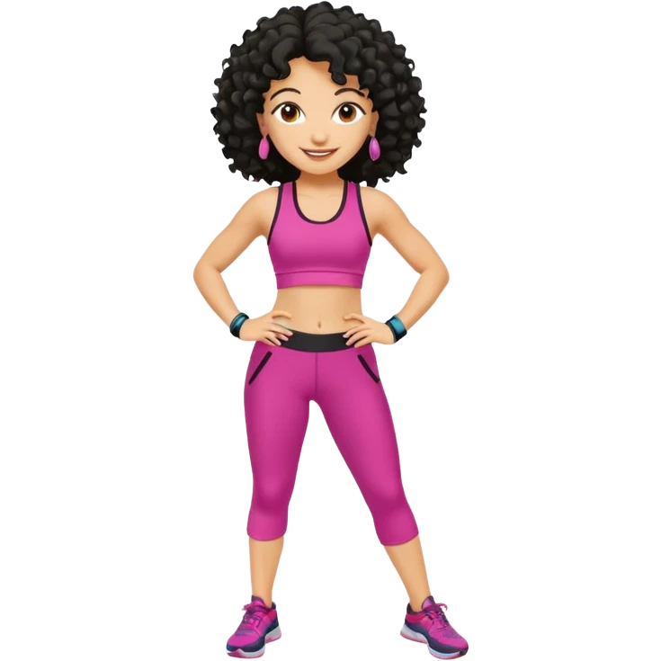 kıvırcık saçlı beyaz zenli zumba hocası emoji