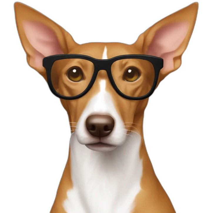 Podenco marrón con gafas de sol emoji