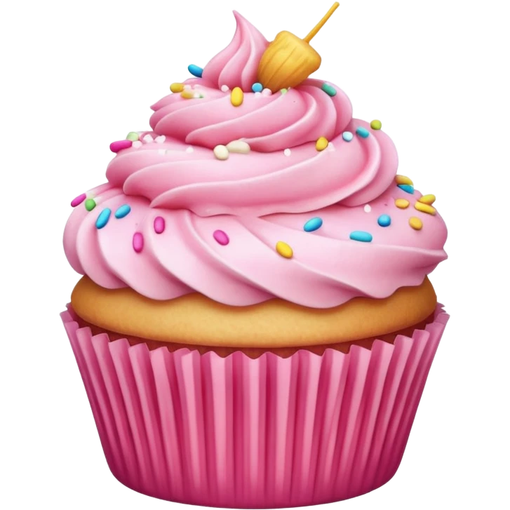 Cupcake with pink icing emoji