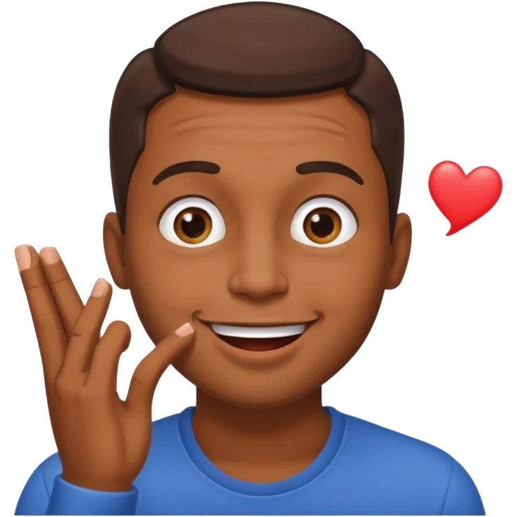 Un homme brun qui envoi un bisous. emoji