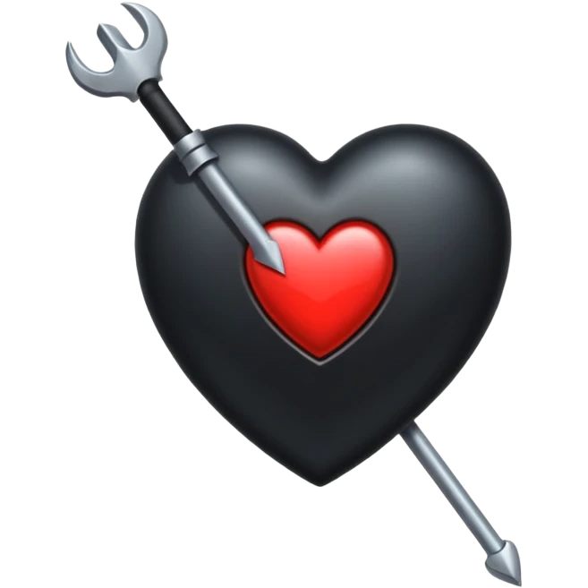 Corazón negro con una flecha emoji