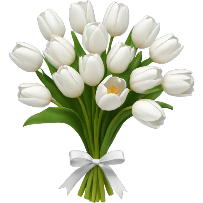 white tulip bouquet  emoji