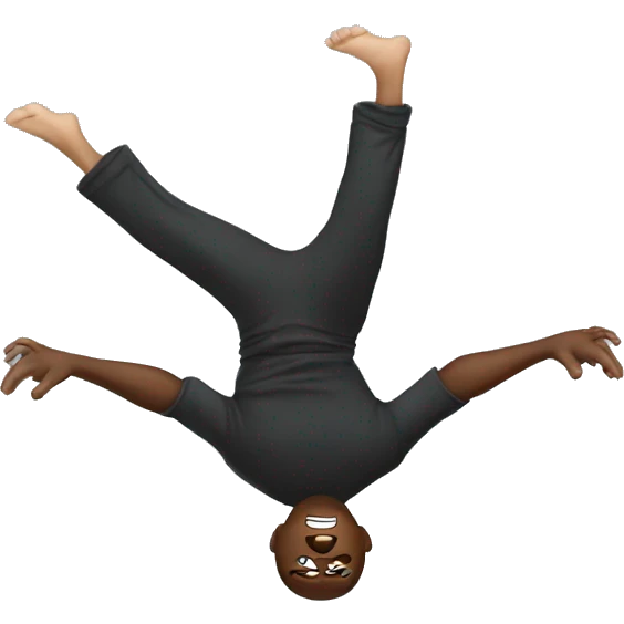A black person doing a backflip emoji