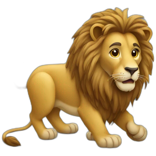 lion working on a computer emoji