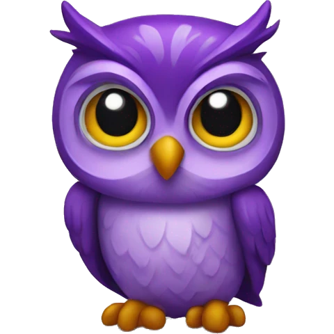 Owl with a purple heart  emoji