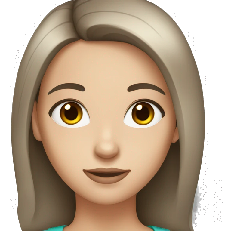 white brunette girl with brown eyes emoji