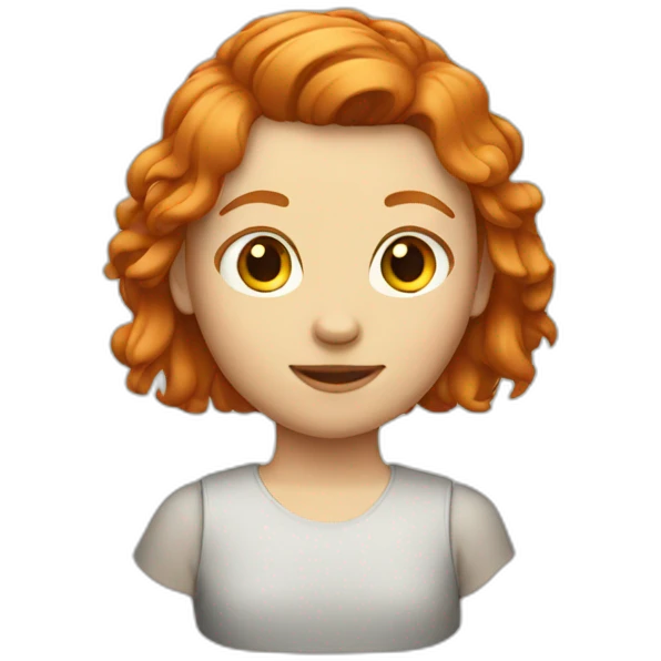 Ginger girl with a mullet haircut emoji