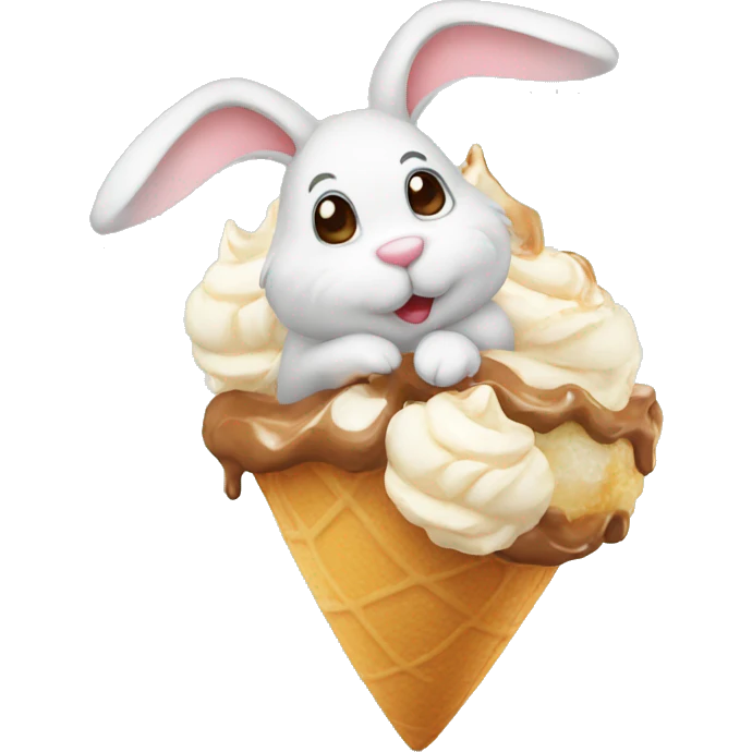 Conejo con helado emoji