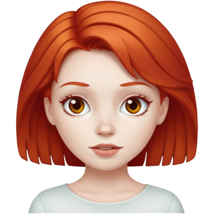 Red haired girl white skin looking pretty emoji