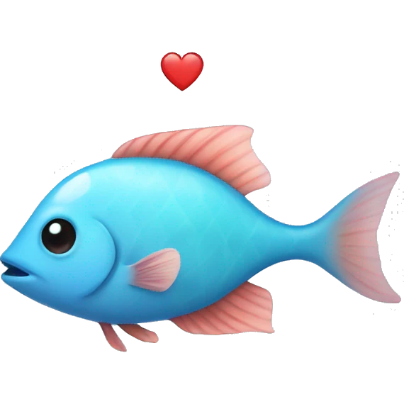 light blue fishy with heart emoji
