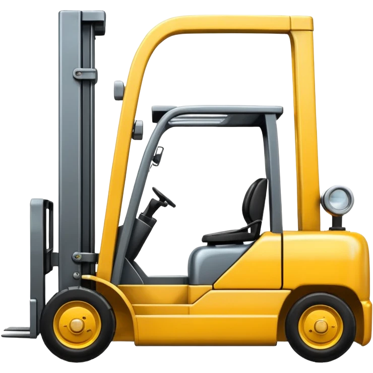 A happy, smiling forklift emoji