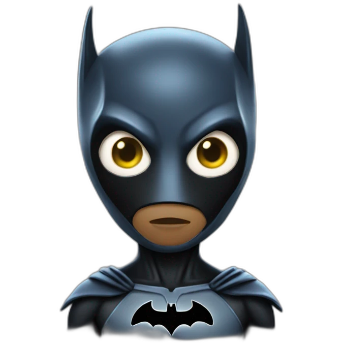 Alien wearing batman suit emoji