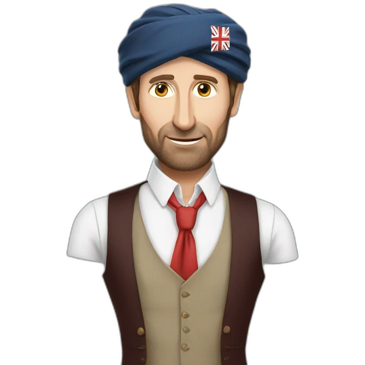 Gareth Southgate wearing a turban and waistcoat emoji