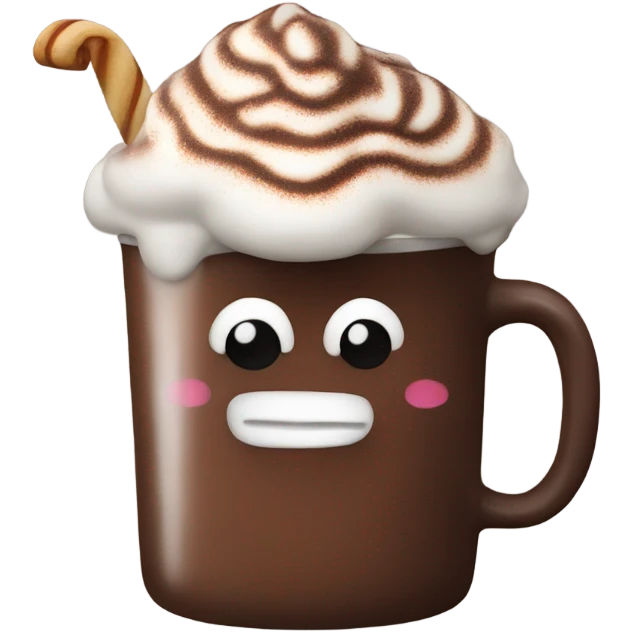 Hot chocolate with a foam emoji