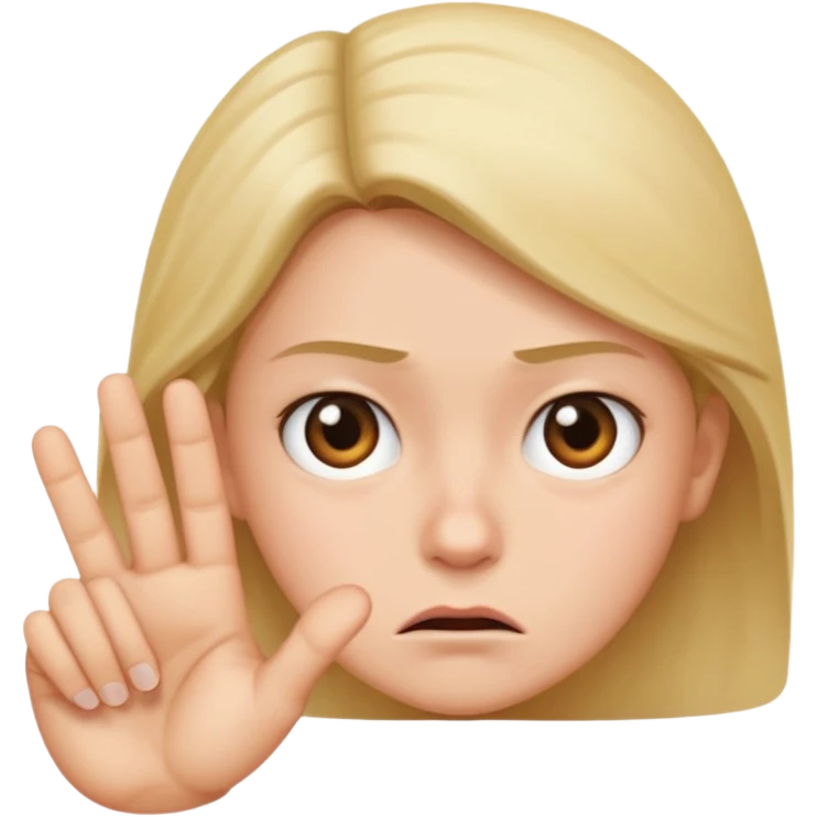 Annoyed face with hand sticking out emoji