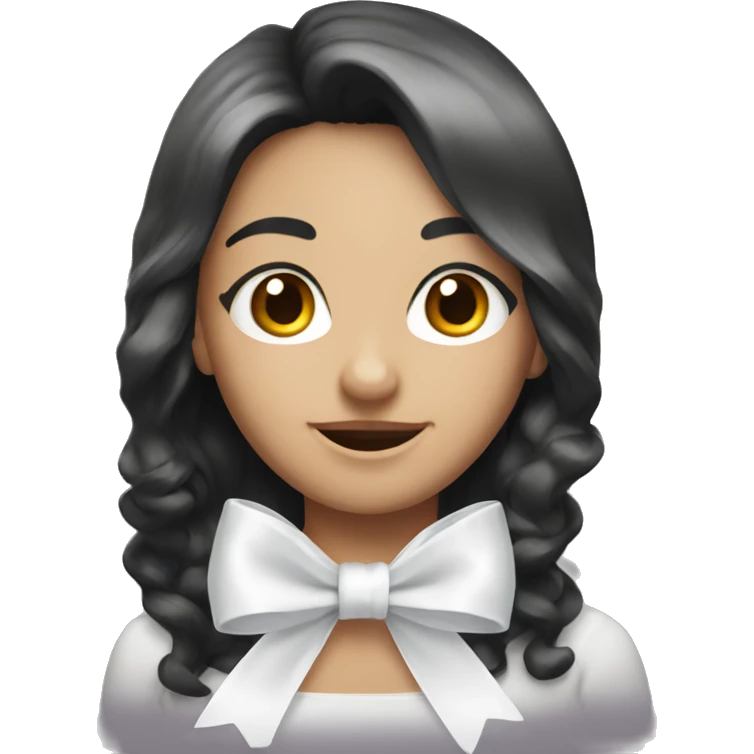 white satin bow emoji