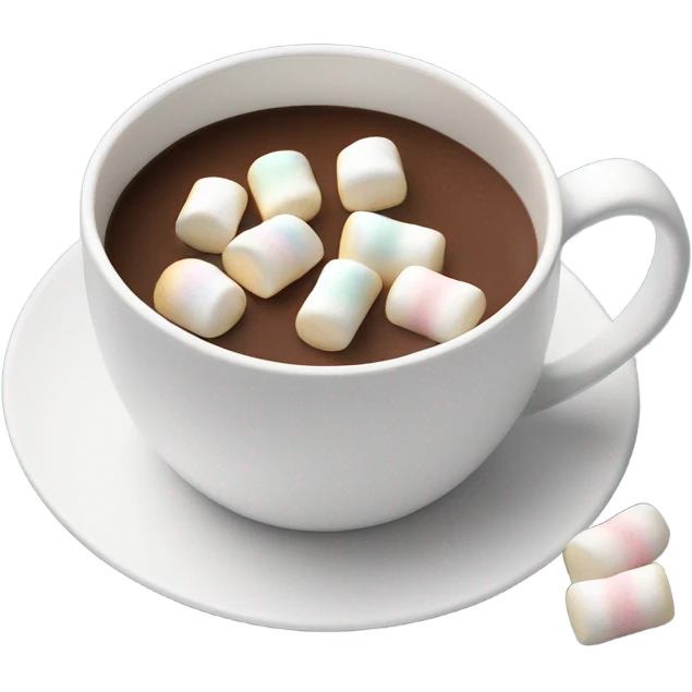 Hot chocolate mug with mini marshmallows on top  emoji