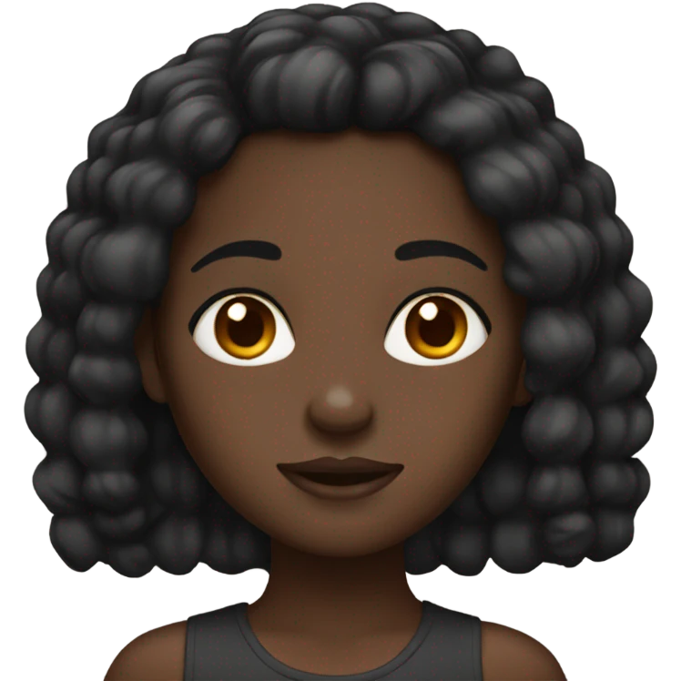 Black girl with dark brown eyes emoji