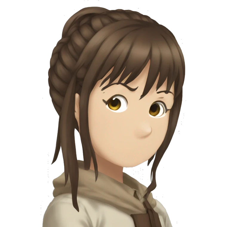 Sasha Braus brown hair hair in a ponytail anime attack on titan emoji