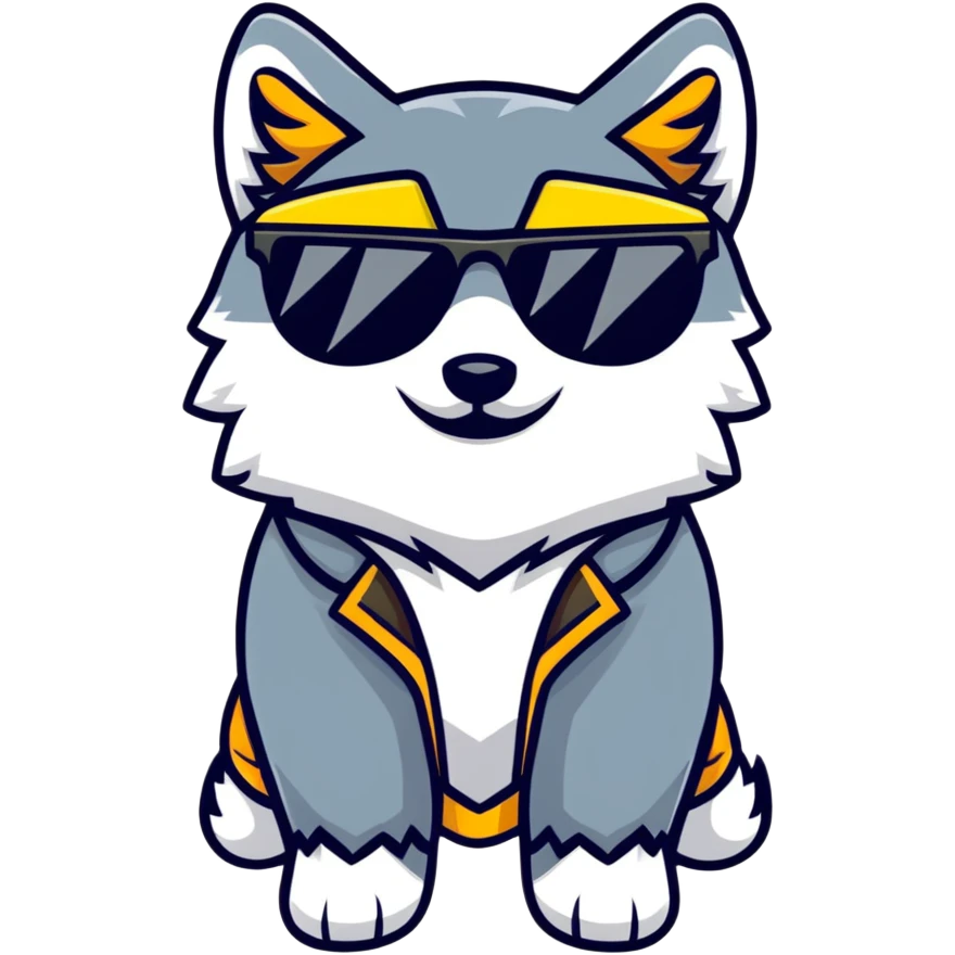 Wolf with sunglasses emoji