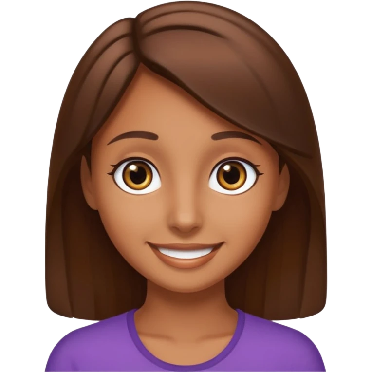 big dark eyes and tanned skin brown hair emoji