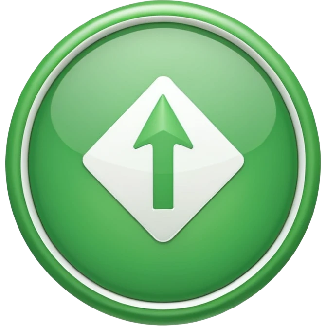 make me a emoji with green circle with a white arrow gonig up emoji