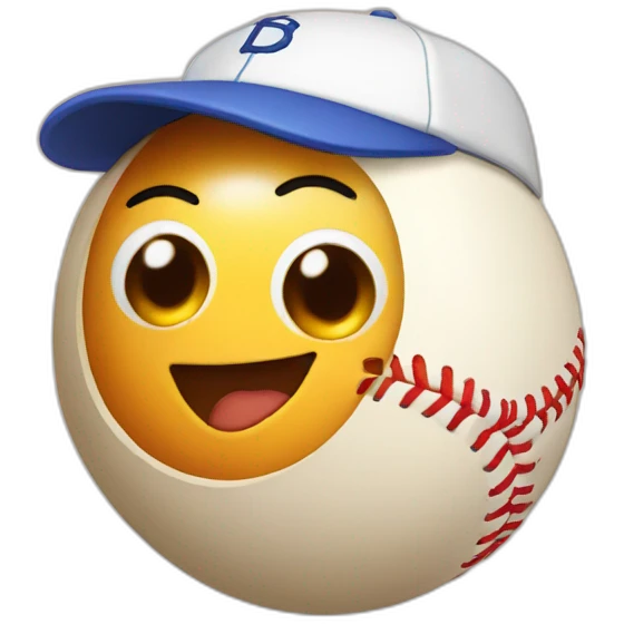 Brown egg with a baseball hat on emoji