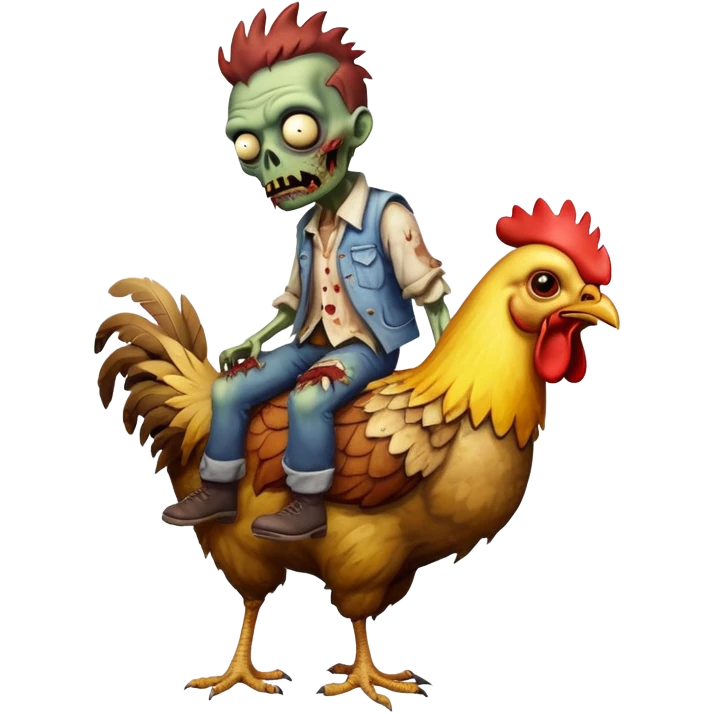 Zombie on a chicken emoji