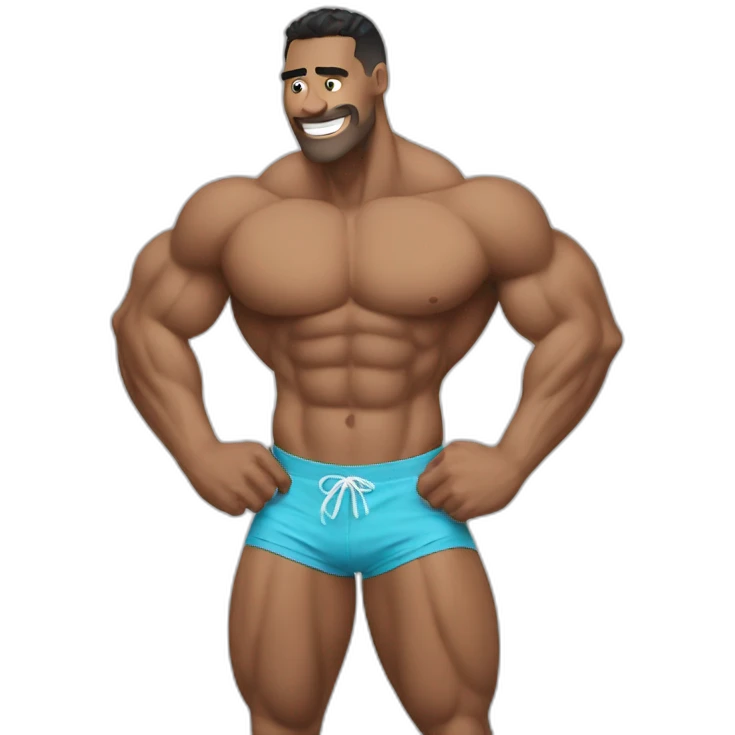 Shredded muscular man in swimsuit emoji