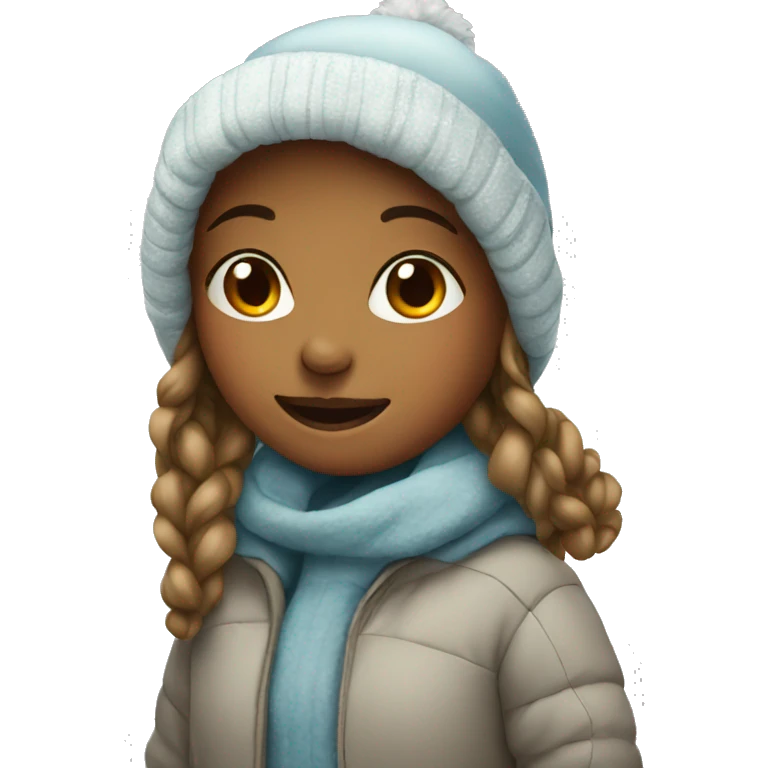girl in winter attire emoji