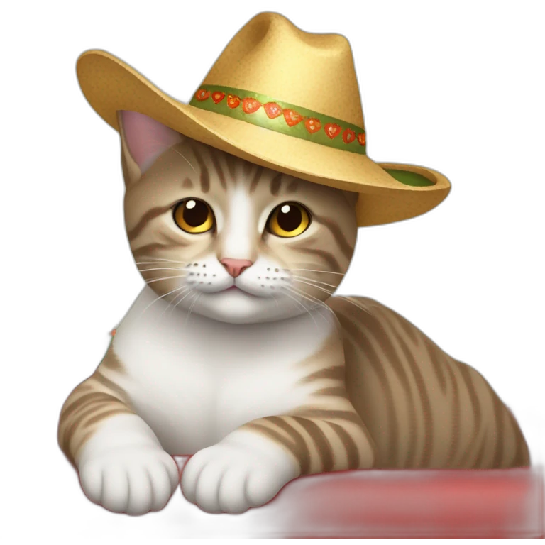 Gato con sombrero de navidad  emoji