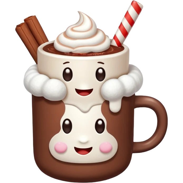 A cute Christ hot chocolate with marshmallows emoji