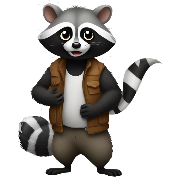 raccoon, possum, and skunk emoji