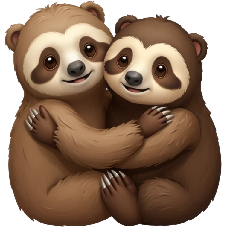 a sloth and a bear hugging emoji