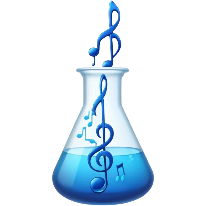 blue flask beaker with music coming out emoji