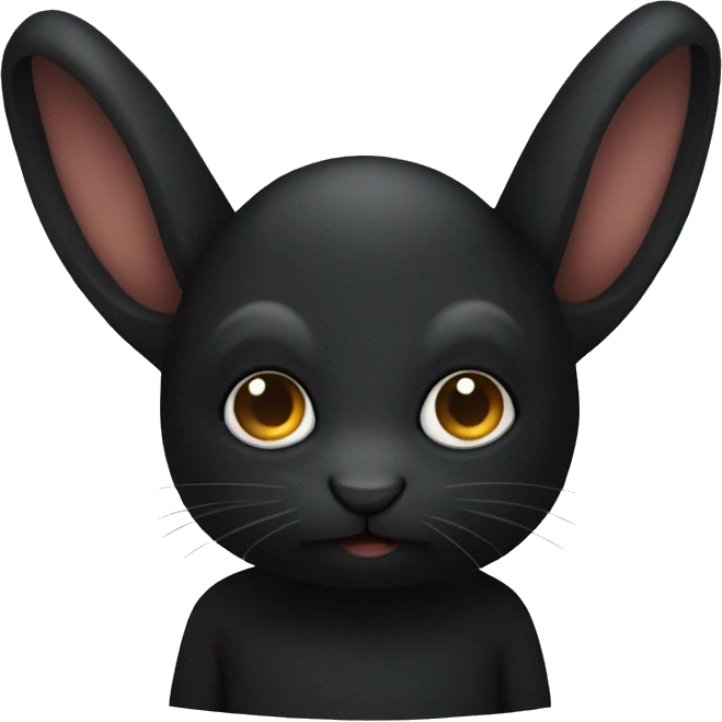 black rabbit disguised as a ghos emoji