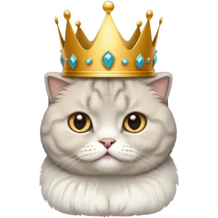 scottish fold with crown emoji