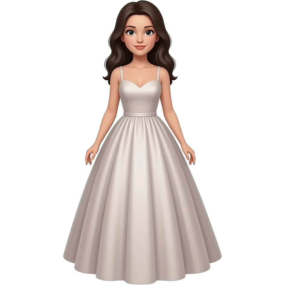 Tam boy elbiseli bir kadın emoji