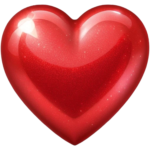 A glittery red heart emoji