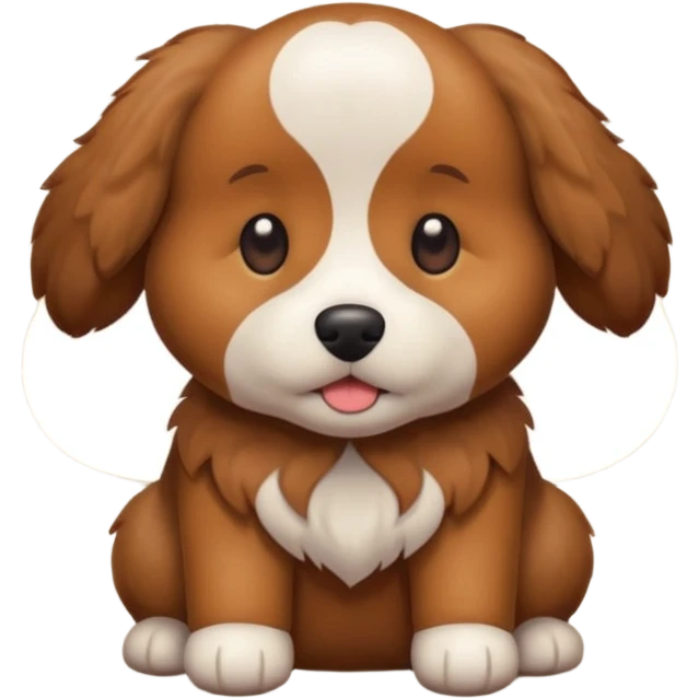 Make a cute brown dog i a carpet emoji