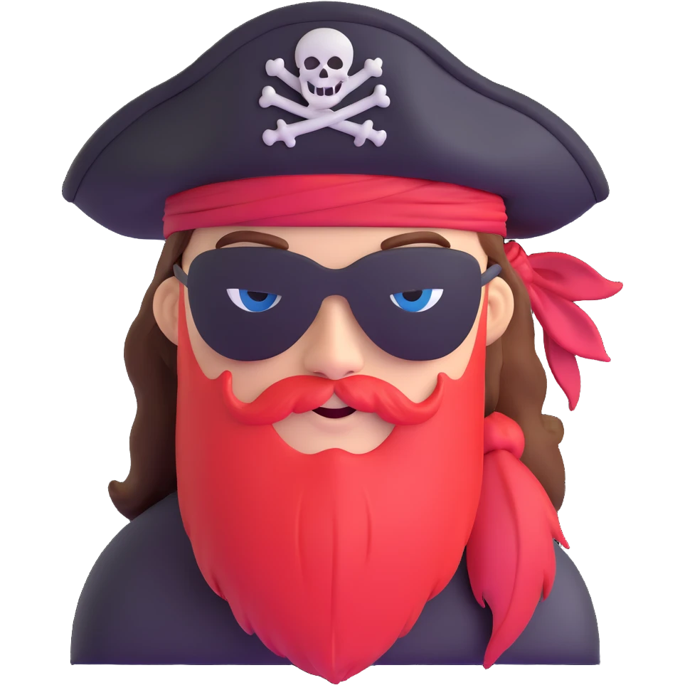 pirate captain with eye patch and hat emoji